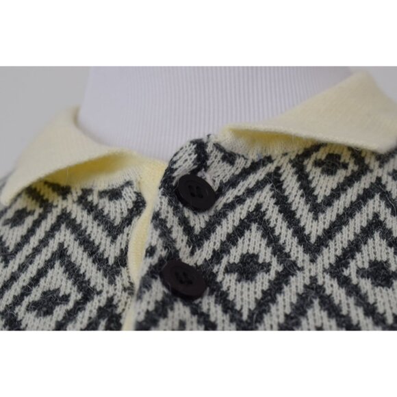 Vintage 80s Geometric Gray/Beige Pullover Acrylic/Nylon Sweater‎ size Large - Picture 7 of 10